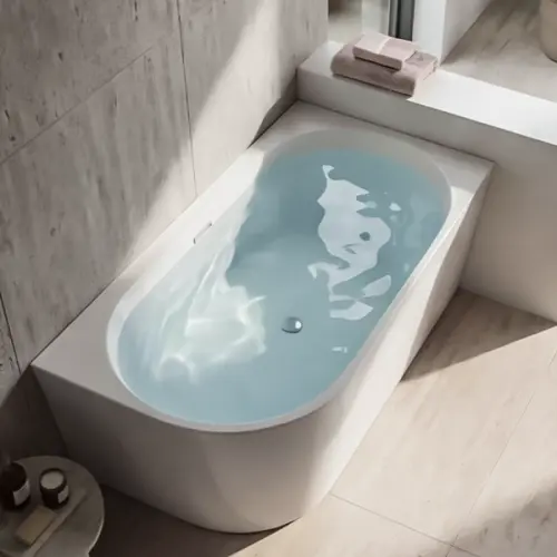 حوض استحمام (بانيو) هوميك زاوية يمين أبيض لامع 170×80×80 سم